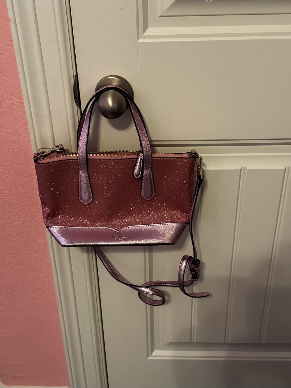 kate spade Pink Metallic Shoulder Tote